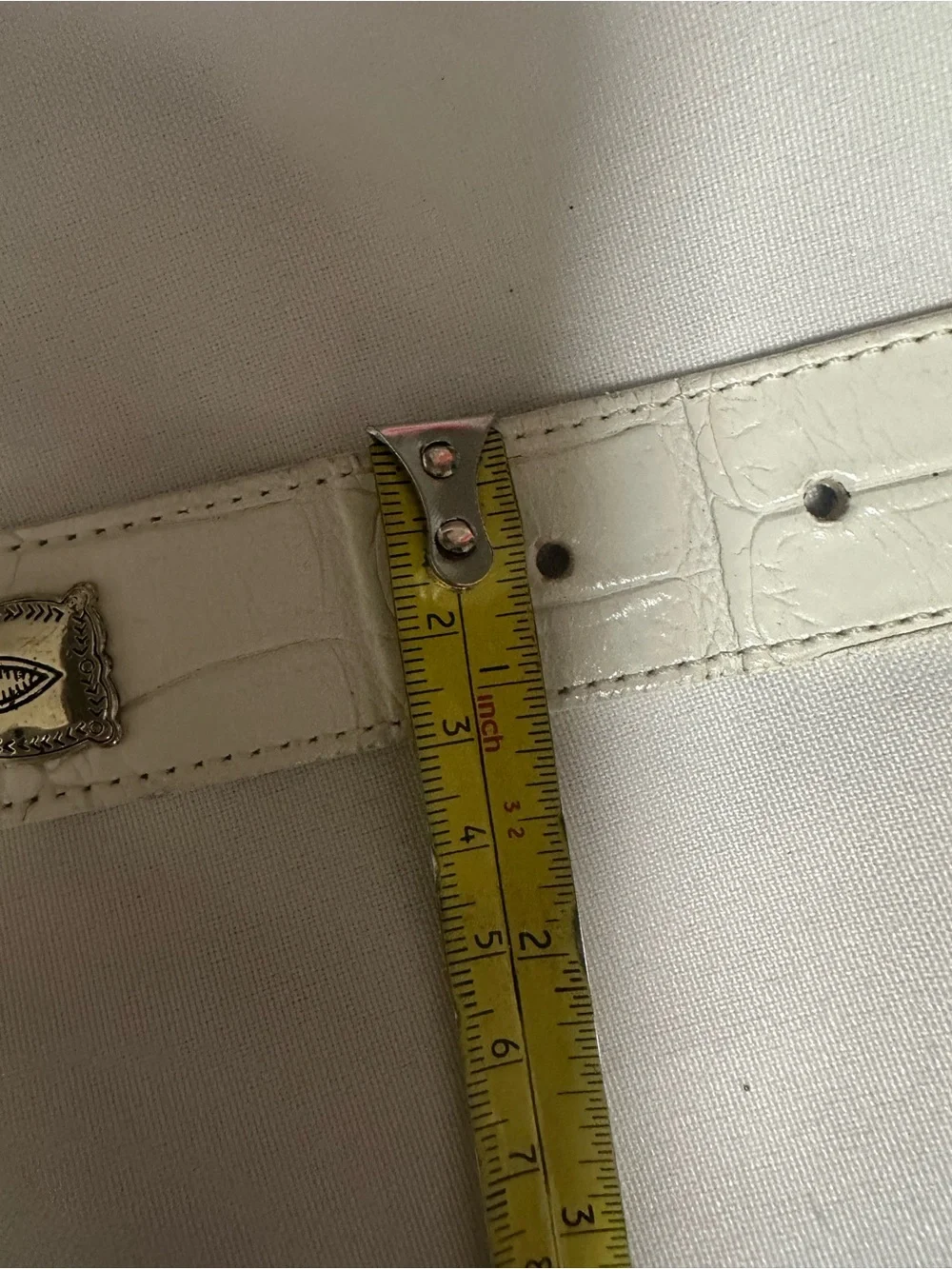 Michael Rose  White Leather women’s Belt with Gold Buckle size S/M
